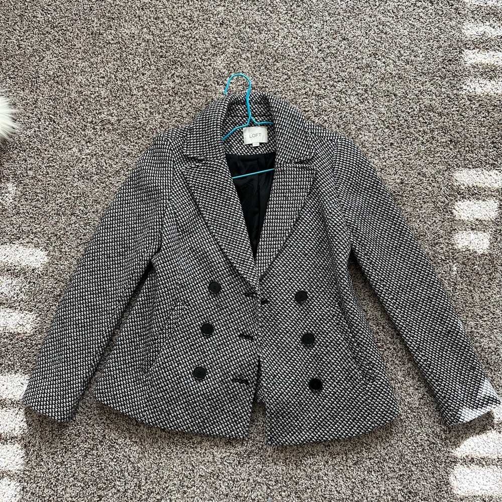 LOFT herringbone peacoat - S